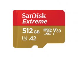 SANDISK 121589, MICROSD EXTREME KÁRTYA 512GB, 190/130 MB/s, A2 C10 V30 UHS-I U3